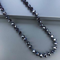 Collana cristallo viola rondelle sfac 10 mm annodato 125 cm