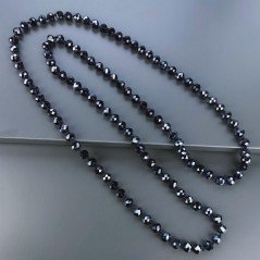 Collana cristallo viola rondelle sfac 10 mm annodato 125 cm