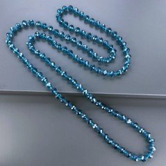 Collana cristallo oceano rondelle sfac 10 mm annodato 125 cm