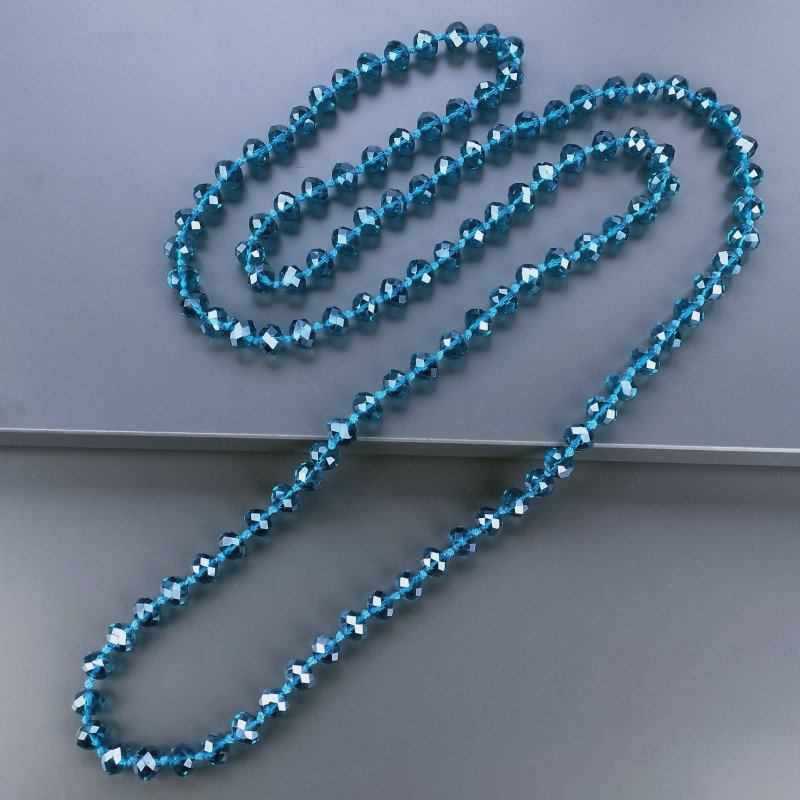 Collana cristallo oceano rondelle sfac 10 mm annodato 125 cm