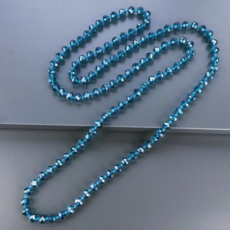 Collana cristallo oceano rondelle sfac 10 mm annodato 125 cm