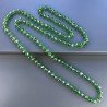 Collana cristallo verde trasparente rondelle sfac 10 mm annodato 125 cm