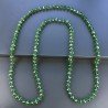Collana cristallo verde trasparente rondelle sfac 10 mm annodato 125 cm