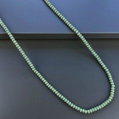 Collana cristallo verde oliva opaco 4mm rondelle sfac infilato in elastico 10 mm