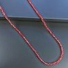 Collana cristallo rosso trasparente 4mm rondelle sfac infilato in elastico 110 cm