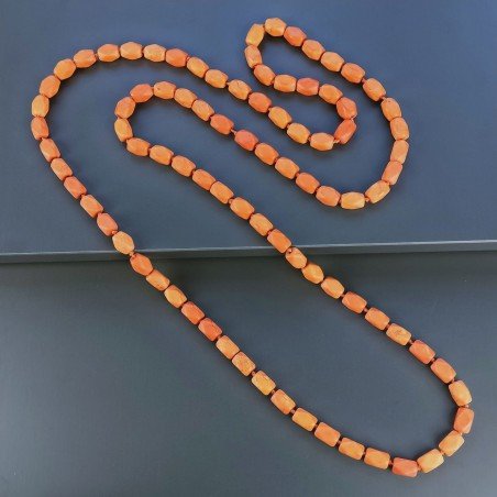 Collana Annodato di Aulite Arancio Forma Rettangolare Fantasia Liscio Foro Passante