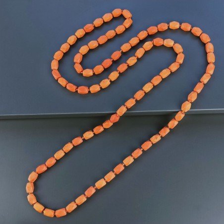 Collana Annodato di Aulite Arancio Forma Rettangolare Fantasia Liscio Foro Passante