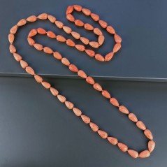 Collana Annodato di Aulite Arancio Forma Goccia Liscio Foro Passante