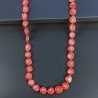 Collana corallo bambo sassi piatti irregolari 115 cm annodato