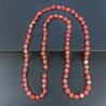 Collana corallo bambo sassi piatti irregolari 115 cm annodato