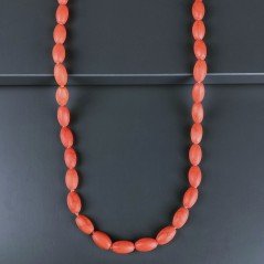 Collana Annodato di Aulite Arancio Forma Ovale Liscio Foro Passante