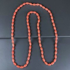 Collana Annodato di Aulite Arancio Forma Ovale Liscio Foro Passante