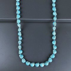 Collana Annodato di Pasta di Turchese Forma Teschio Liscio Fantasia Foro Passante