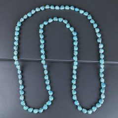 Collana Annodato di Pasta di Turchese Forma Teschio Liscio Fantasia Foro Passante
