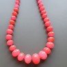 Collana girocollo giada fucsia rondelle sfac graduazione 8-20 mm annodato