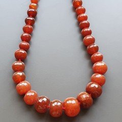 Collana girocollo corniola rondelle sfac graduazione 10-20 mm annodato Collana girocollo corniola rondelle sfac graduazione 10-20 mm annodato