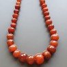 Collana girocollo corniola rondelle sfac graduazione 10-20 mm annodato
