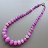 Collana girocollo giada lavanda rondelle sfac graduazione 8-20 mm annodato