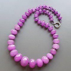 Collana girocollo giada lavanda rondelle sfac graduazione 8-20 mm annodato Collana girocollo giada lavanda rondelle sfac graduazione 8-20 mm annodato