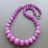 Collana girocollo giada lavanda rondelle sfac graduazione 8-20 mm annodato