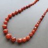 Collana girocollo corniola sferico sfac graduazione 4-15 mm annodato