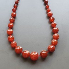 Collana girocollo corniola sferico sfac graduazione 4-15 mm annodato Collana girocollo corniola sferico sfac graduazione 4-15 mm annodato