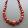 Collana girocollo corniola sferico sfac graduazione 4-15 mm annodato