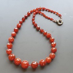 Collana girocollo corniola sferico sfac graduazione 4-15 mm annodato Collana girocollo corniola sferico sfac graduazione 4-15 mm annodato