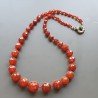 Collana girocollo corniola sferico sfac graduazione 4-15 mm annodato