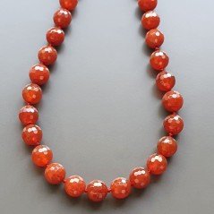 Collana girocollo corniola sferica sfac 12 mm annodato