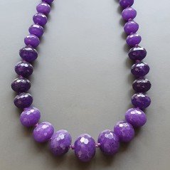 Collana girocollo giada viola rondelle sfac graduazione 8-20 mm annodato Collana girocollo giada viola rondelle sfac graduazione 8-20 mm annodato