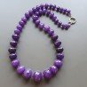 Collana girocollo giada viola rondelle sfac graduazione 8-20 mm annodato