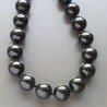 Collana girocollo resina nera tondo liscio 18 mm annodato