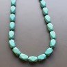 Collana girocollo aulite turchese rettangolare lavorato 10x16 mm annodato