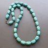 Collana girocollo aulite turchese rettangolare lavorato 10x16 mm annodato