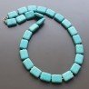 Collana girocollo aulite turchese rettangolare liscia 15x20 mm annodato