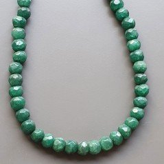 Collana girocollo radice di smeraldo rondelle sfac tinto