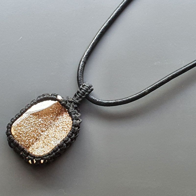 Collana girocollo di filo di cauciu con drusi