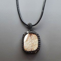 Collana girocollo di filo di cauciu con drusi