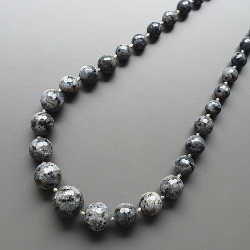 Collana girocollo labradorite sferico sfac graduazione 7-17 mm annodato