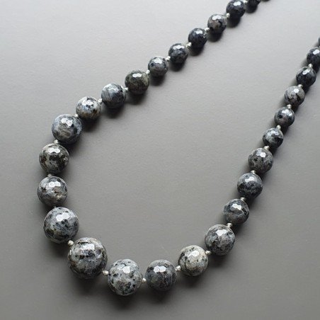 Collana girocollo labradorite sferico sfac graduazione 7-17 mm annodato