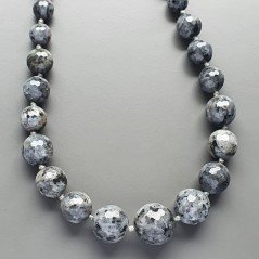 Collana girocollo labradorite sferico sfac graduazione 7-17 mm annodato