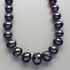 Collana girocollo cristallo ametista rondelle sfac graduazione 10-22 mm annodato