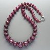 Collana girocollo giada prugna rondelle sfac graduazione 8-20 mm annodato