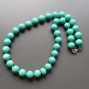 Collana girocollo resina verdeacqua tondo liscio 12 mm annodato