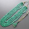 Collana pasta di malakite 4 fili ovale liscio piatto