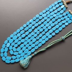 Collana pasta di turchese 4 fili ovale liscio piatto Collana pasta di turchese 4 fili ovale liscio piatto