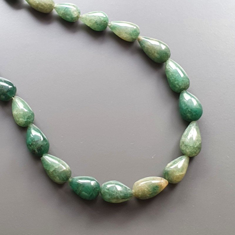 Collana girocollo radice di smeraldo gocce lisce foro verticale