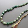 Collana girocollo radice di smeraldo gocce lisce foro verticale