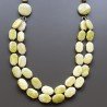 Collane giada limone ottagonale liscio 12x18 mm annodato con perle di fiume acqua dolce